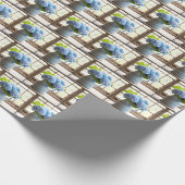Blue Hydrangea Bouquet in Window Geschenkpapier (Ecke)