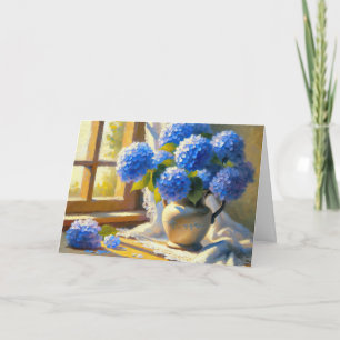 Blue Hydrangea Bouquet Karte
