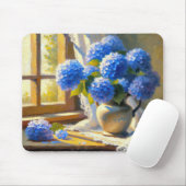 Blue Hydrangea Bouquet Mousepad (Mit Mouse)