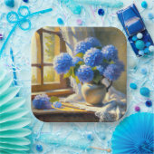 Blue Hydrangea Bouquet Pappteller (Party)