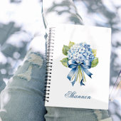 Blue Hydrangea Bouquet Personalisiert Bridesmaid Notizblock