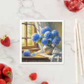 Blue Hydrangea Bouquet Serviette (Beispiel)