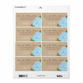 Blue Hydrangea Bouquet Wedding Label (Vorne)
