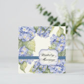 Blue Hydrangea Bracket Floral Formal Wedding Einladung (Stehend Vorderseite)