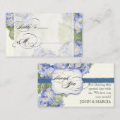 Blue Hydrangea Bracket florale feierliche Hochzeit Platzkarte (Vorne/Hinten)