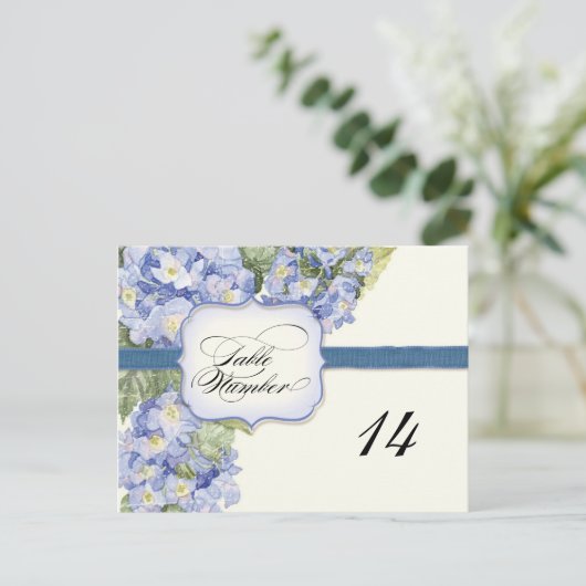 Blue Hydrangea Bracket florale feierliche Hochzeit Postkarte (Stehend Vorderseite)