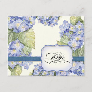 Blue Hydrangea Bracket florale feierliche Hochzeit RSVP Karte