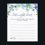Blue Hydrangea Brautparty Date Night Idea Card Flyer<br><div class="desc">Blue Hydrangea Brautparty Date Night Idea Card.</div>