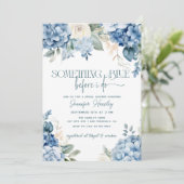 Blue Hydrangea Brautparty Einladung (Stehend Vorderseite)