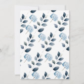 Blue Hydrangea Brautparty Einladung (Rückseite)