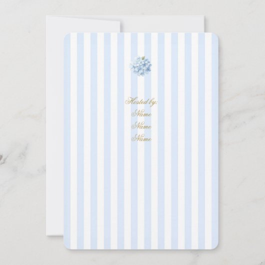 Blue Hydrangea Brautparty Einladung (Rückseite)