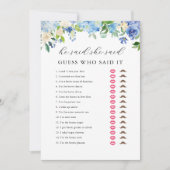 Blue Hydrangea Brautparty Er sagte, sie sagte, Spi Einladung (Vorderseite)