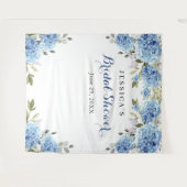 Blue Hydrangea Brautparty Foto Hintergrund Wandteppich (Vorderseite (Horizontal))
