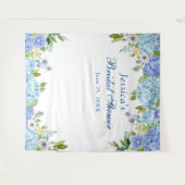 Blue Hydrangea Brautparty Foto Stand Hintergrund Wandteppich (Vorderseite (Horizontal))