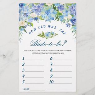 Blue Hydrangea Brautparty Game