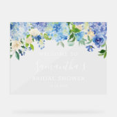 Blue Hydrangea Brautparty Herzlich willkommen Acrylschild (Vorderseite)