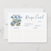 Blue Hydrangea Brautparty Rezept Card Einladung (Vorderseite)