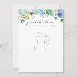 Blue Hydrangea Brautparty schätzt das Dress Game Einladung