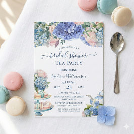 Blue Hydrangea Brautparty Tea Party Einladung