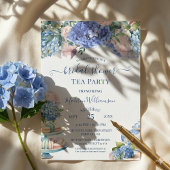Blue Hydrangea Brautparty Tea Party Einladung