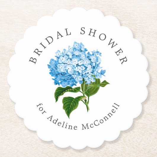 Blue Hydrangea Brautparty Untersetzer (Vorderseite)