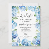 Blue Hydrangea Bridal Dusche Einladung (Vorderseite)