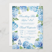Blue Hydrangea Bridal Dusche Einladung (Vorne/Hinten)