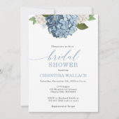 Blue Hydrangea Bridal Dusche Einladung (Vorderseite)