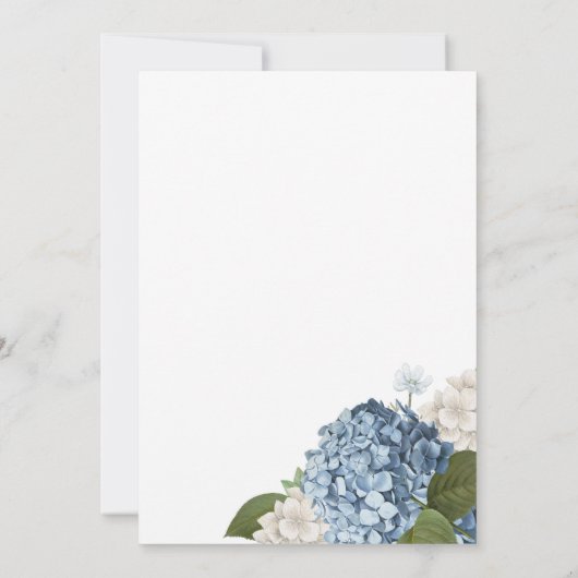 Blue Hydrangea Bridal Dusche Einladung (Rückseite)