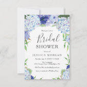 Blue Hydrangea Bridal Dusche Einladungskarte Einladung (Vorderseite)