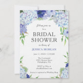 Blue Hydrangea Bridal Dusche Einladungskarte Einladung (Vorderseite)