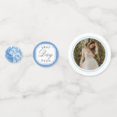 Blue Hydrangea Bridal Shower Best Day Ever Konfetti (Vorderseiten)