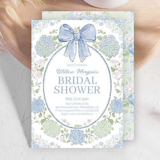 Blue Hydrangea Bridal Shower Invitation Einladung