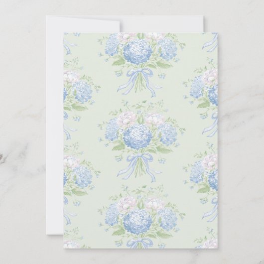 Blue Hydrangea Bridal Shower Invitation Einladung (Rückseite)