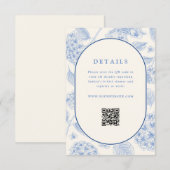 Blue Hydrangea Bridal Shower QR Code  Begleitkarte (Vorne/Hinten)