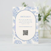 Blue Hydrangea Bridal Shower QR Code  Begleitkarte (Stehend Vorderseite)