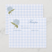 Blue Hydrangea Bridal Shower Recipe Card (Vorne/Hinten)
