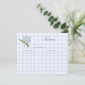 Blue Hydrangea Bridal Shower Recipe Card (Stehend Vorderseite)