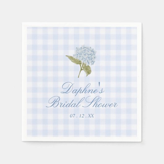 Blue Hydrangea Bridal Shower Serviette (Vorderseite)
