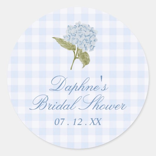 Blue Hydrangea Bridal Shower Sticker (Vorderseite)