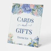 Blue Hydrangea Bridal Shower Tea Cards & Gifts Sockelschild (Vorderseite)