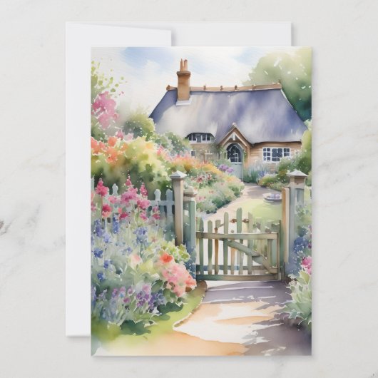 Blue Hydrangea Bridal Tea Party Einladung (Rückseite)