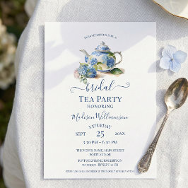 Blue Hydrangea Bridal Tea Party Einladung