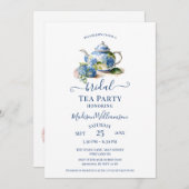 Blue Hydrangea Bridal Tea Party Einladung (Vorne/Hinten)