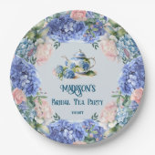 Blue Hydrangea Bridal Tea Party Pappteller (Vorderseite)