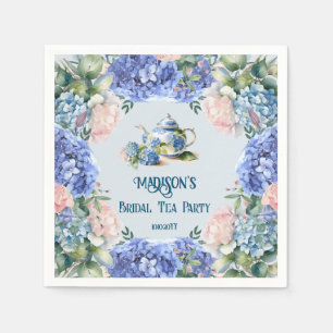 Blue Hydrangea Bridal Tea Party Serviette