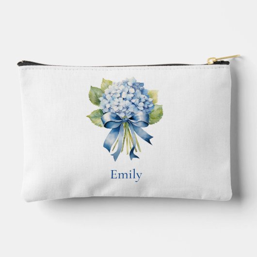 Blue Hydrangea Bridesmaid Kosmetik Zubehörtasche (Rückseite)