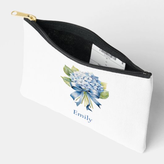 Blue Hydrangea Bridesmaid Kosmetik Zubehörtasche (Offen)