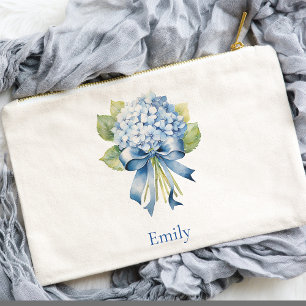 Blue Hydrangea Bridesmaid Kosmetik Zubehörtasche