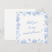 Blue Hydrangea Bridesmaid Proposal Card (Vorne/Hinten)